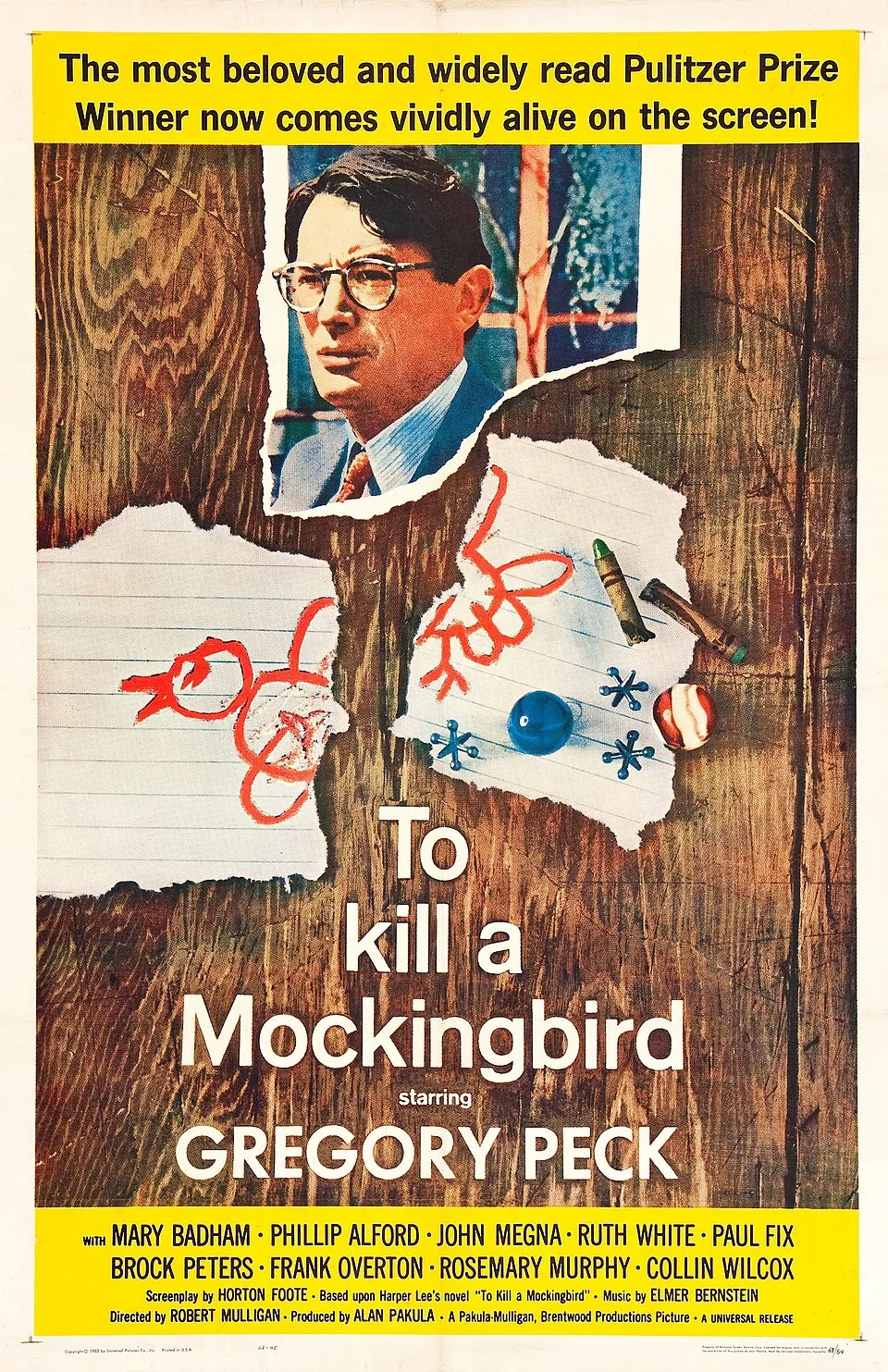 Poster atau adegan film klasik To Kill a Mockingbird tahun 1962