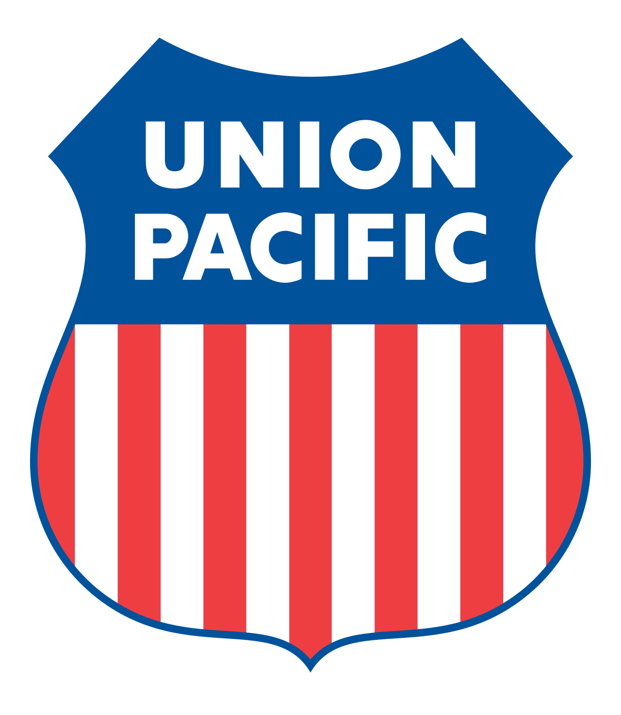 Kereta api barang Union Pacific Corporation melintasi jalur rel di Amerika Serikat