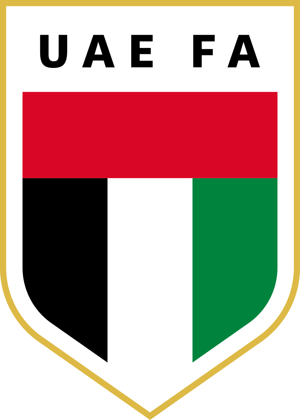 Skuad Tim Nasional Sepak Bola Uni Emirat Arab dengan seragam putih khas mereka
