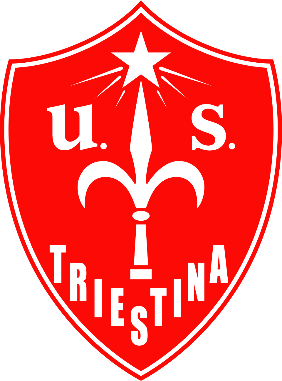 Stadion dan lambang US Triestina Calcio 1918 di kota Trieste Italia
