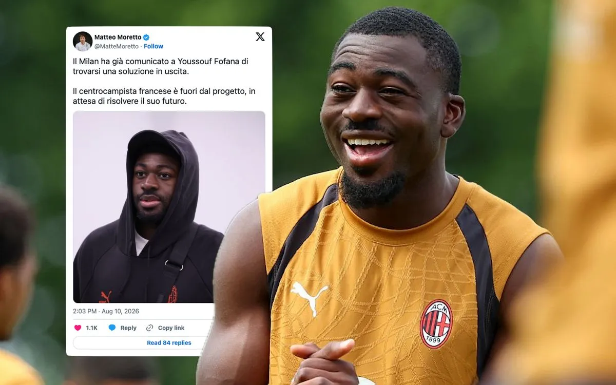 Gelandang AC Milan Youssouf Fofana dalam sesi latihan pramusim