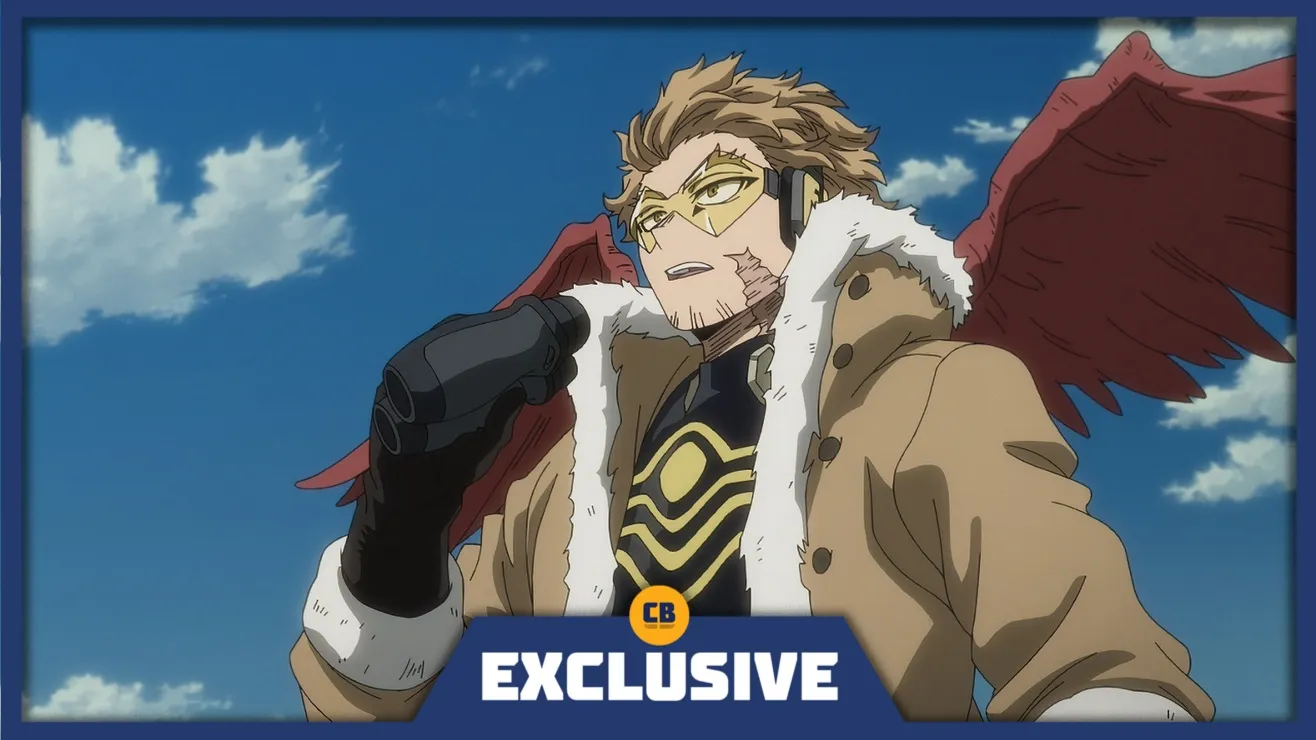 Ilustrasi karakter Hawks dalam anime My Hero Academia karya Studio BONES