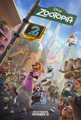 Poster resmi film Zootopia 2 yang menampilkan Judy Hopps dan Nick Wilde