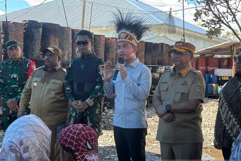 Wakil Presiden Gibran Rakabuming Raka saat melakukan kunjungan kerja di Kabupaten Yahukimo, Papua Pegunungan