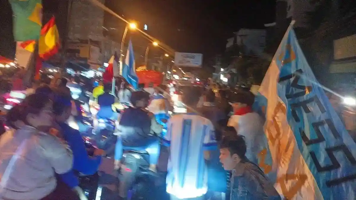 Pemain Argentina merayakan gol kemenangan atas Inggris di semifinal Piala Dunia 2026