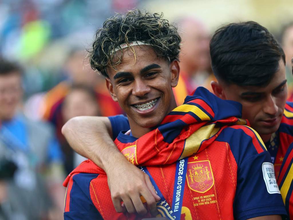 Para pemain Timnas Spanyol merayakan keberhasilan menjuarai Piala Dunia 2026