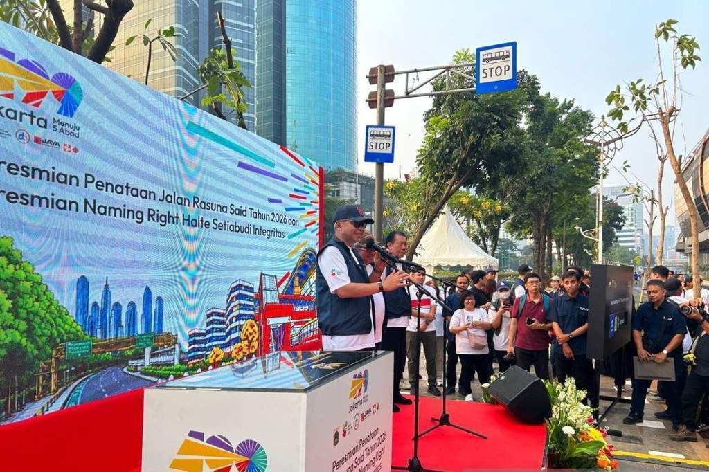 Suasana peresmian Halte Setiabudi Integritas oleh KPK dan Pemprov Jakarta