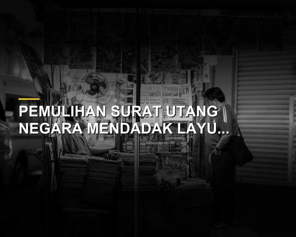 Ilustrasi grafik pergerakan yield Surat Utang Negara di pasar keuangan