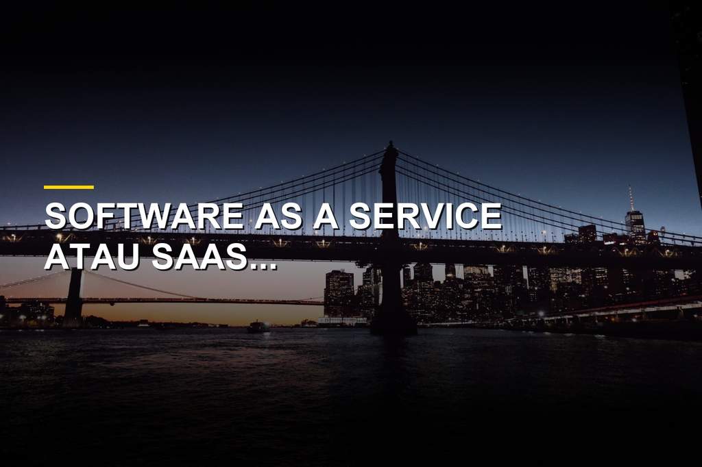 Ilustrasi konsep cloud computing dan layanan Software as a Service atau SaaS di era modern