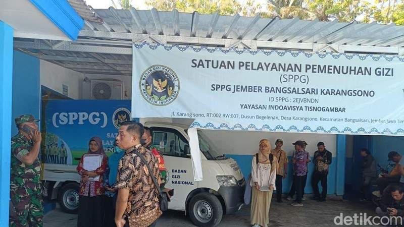 Ilustrasi kotak makanan MBG dan anak sakit diare di Jember