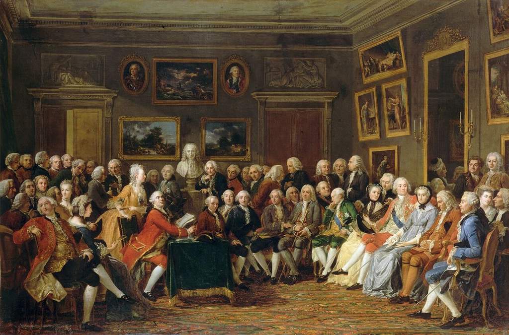 Ilustrasi naskah dan pemikir pada era Age of Enlightenment Abad Pencerahan