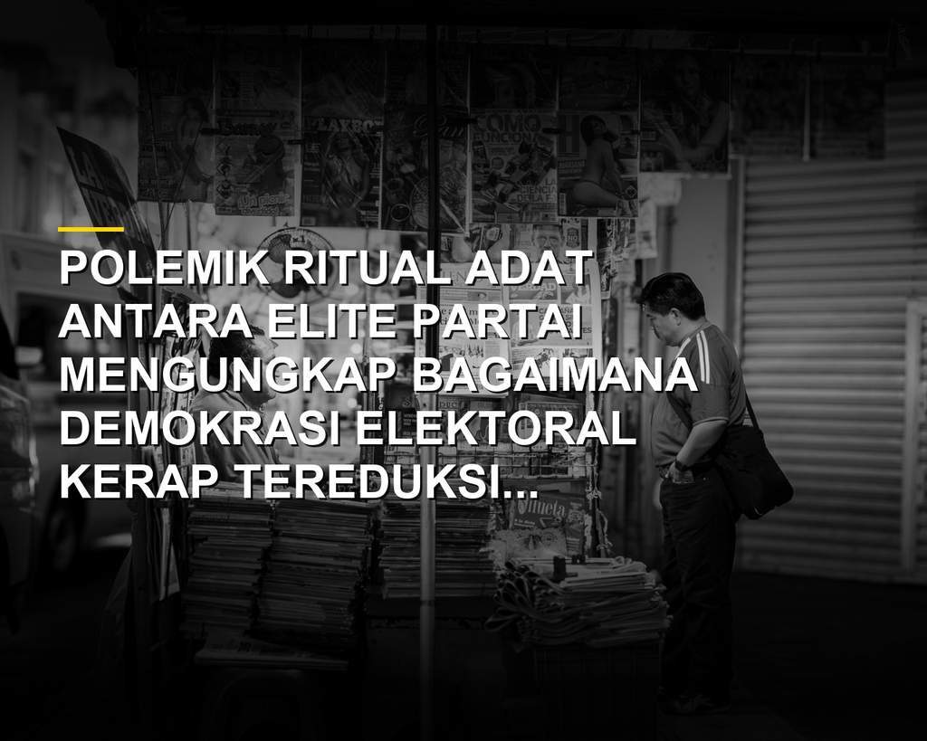 Ilustrasi panggung politik dan polemik simbolik kepala kerbau dalam pusaran intrik elite