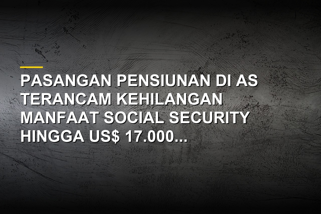 Ilustrasi pensiunan di Amerika Serikat yang terancam pemotongan dana Social Security