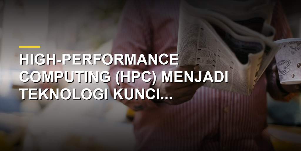 Ilustrasi perangkat server high-performance computing di pusat data modern