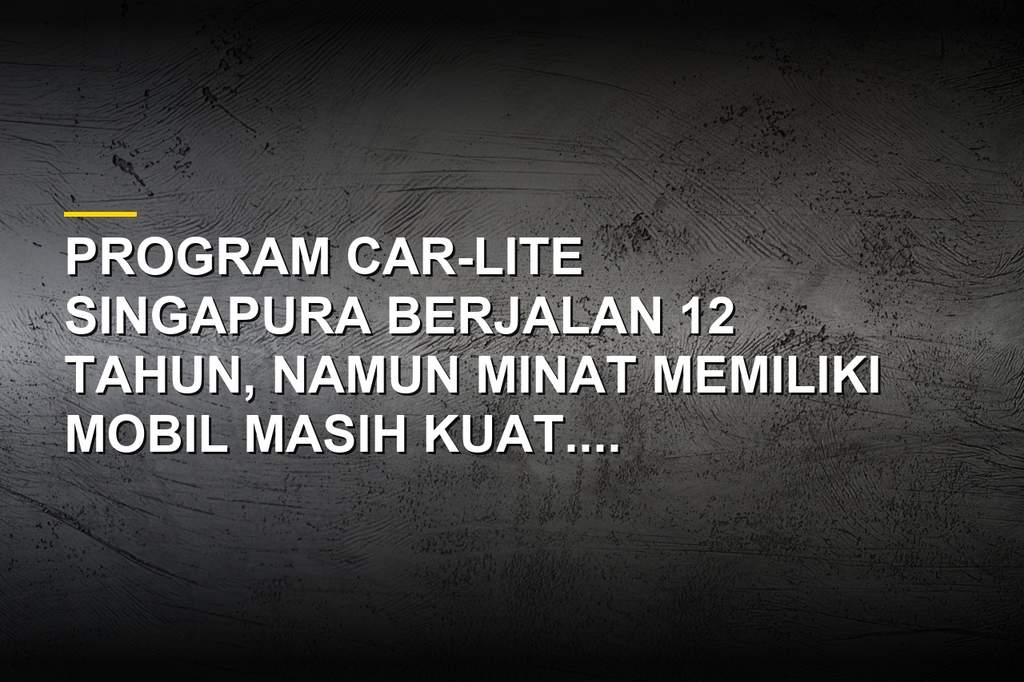 Ilustrasi perbandingan pengguna mobil dan transportasi umum dalam konsep car-lite Singapura