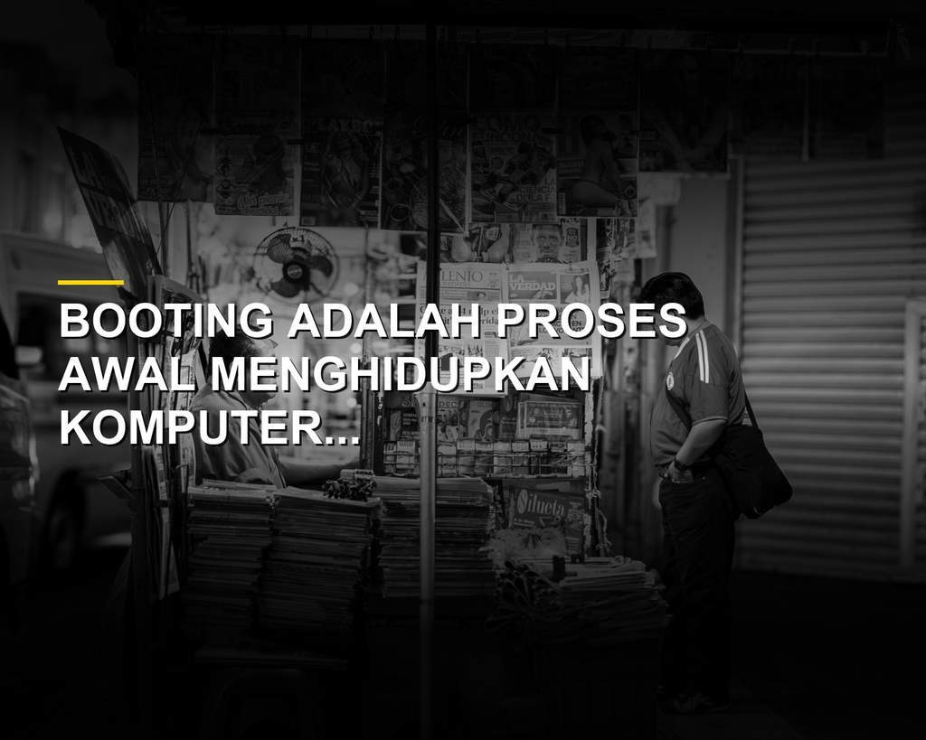 Ilustrasi proses booting pada layar komputer modern
