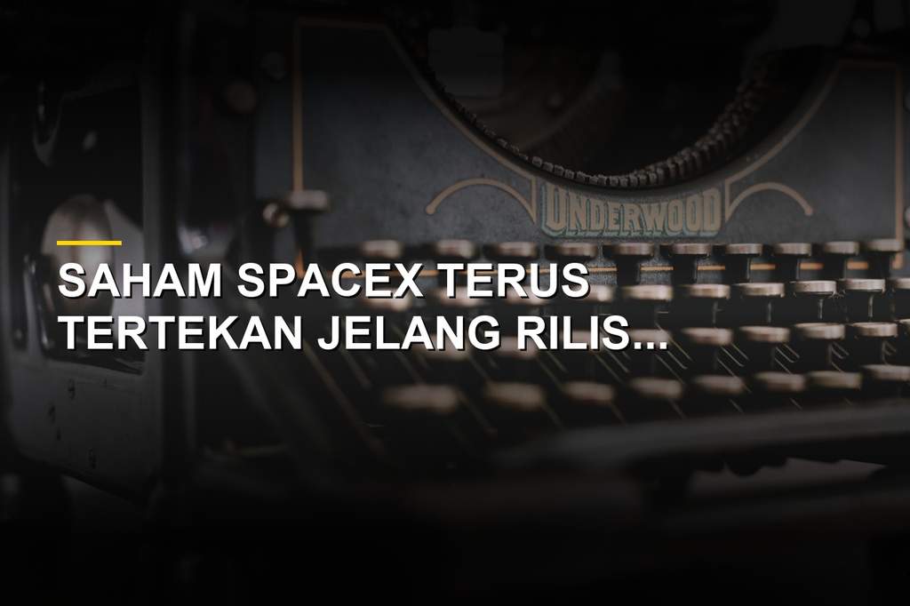 Ilustrasi roket Starship SpaceX dan grafik pergerakan saham SPCX yang ambles