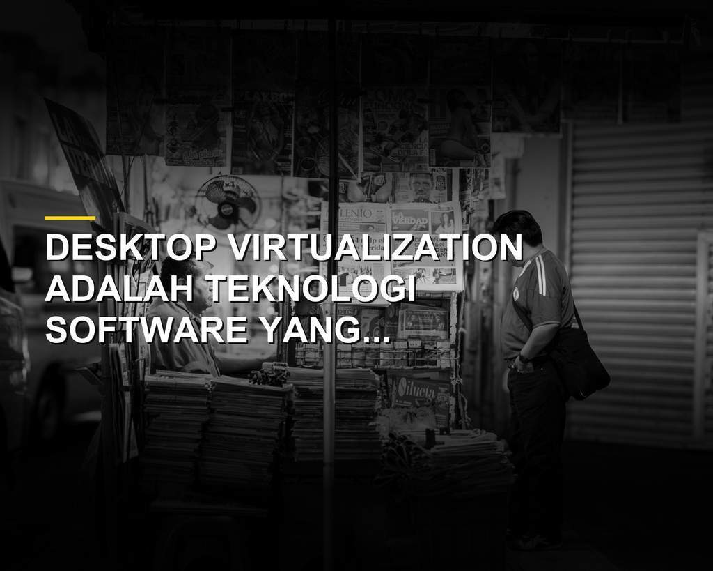 Ilustrasi teknologi desktop virtualization dan cloud computing modern