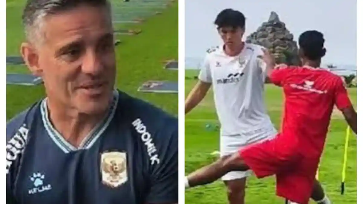 Pelatih Timnas Indonesia John Herdman saat memimpin sesi latihan jelang Piala AFF 2026