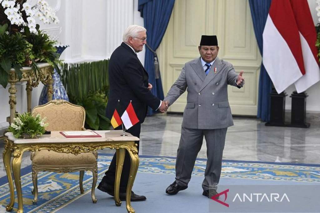 Presiden Prabowo Subianto saat menerima kunjungan kenegaraan di Istana Merdeka Jakarta