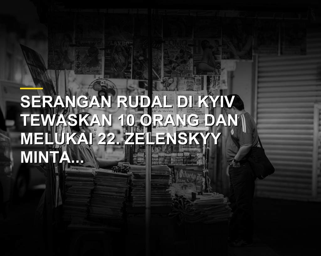 Kerusakan akibat serangan rudal di Kyiv Ukraina yang menewaskan 10 orang