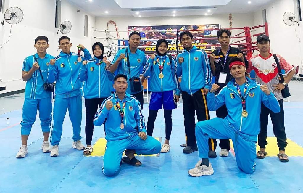 Atlet Kick Boxing Lombok Timur meraih medali di Porprov NTB 2026
