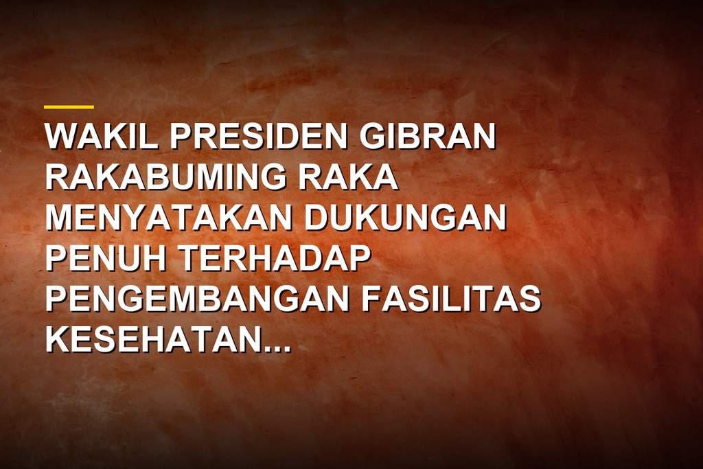 Kunjungan kerja Wakil Presiden Gibran Rakabuming Raka ke RSUD dr A Dadi Tjokrodipo Bandarlampung