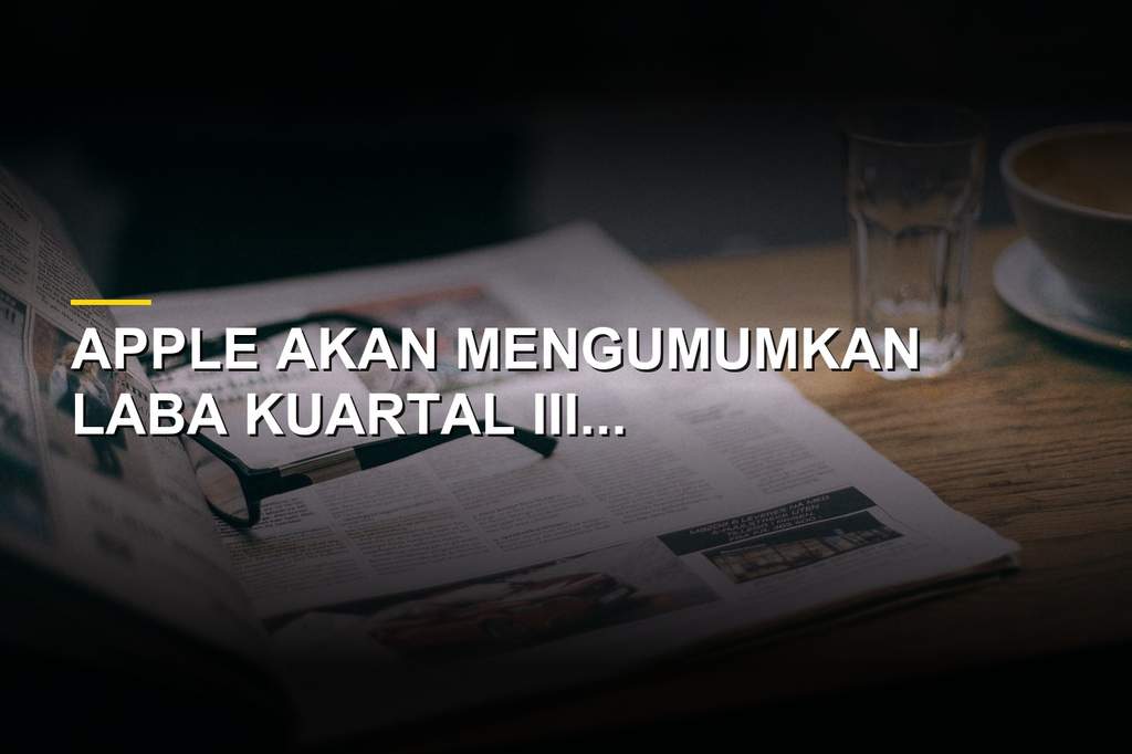 Logo Apple dengan grafik keuangan dan produk iPhone, Mac, serta iPad di latar belakang