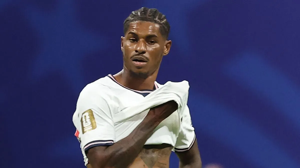 Marcus Rashford saat membela Manchester United di lapangan hijau