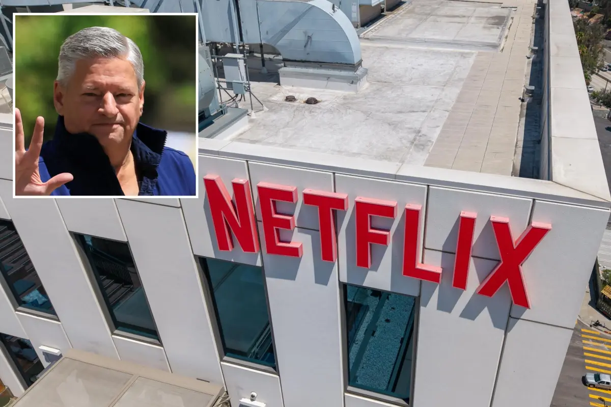 Ilustrasi penurunan saham Netflix akibat proyeksi pertumbuhan pendapatan kuartal ketiga yang melemah