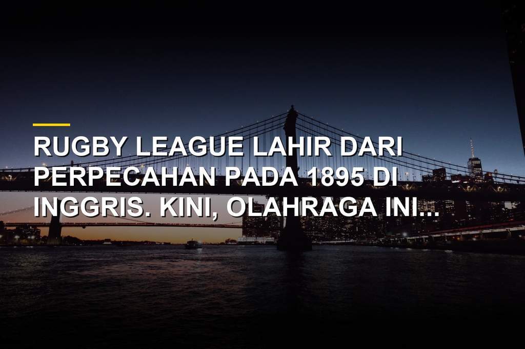 Pertandingan rugby league antara dua tim di lapangan hijau dengan bola oval
