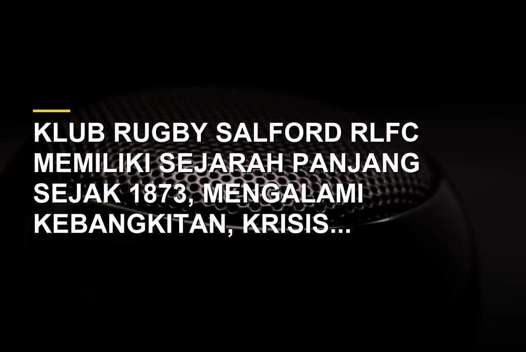 Pertandingan rugby Salford RLFC di CorpAcq Stadium dengan kostum merah putih biru