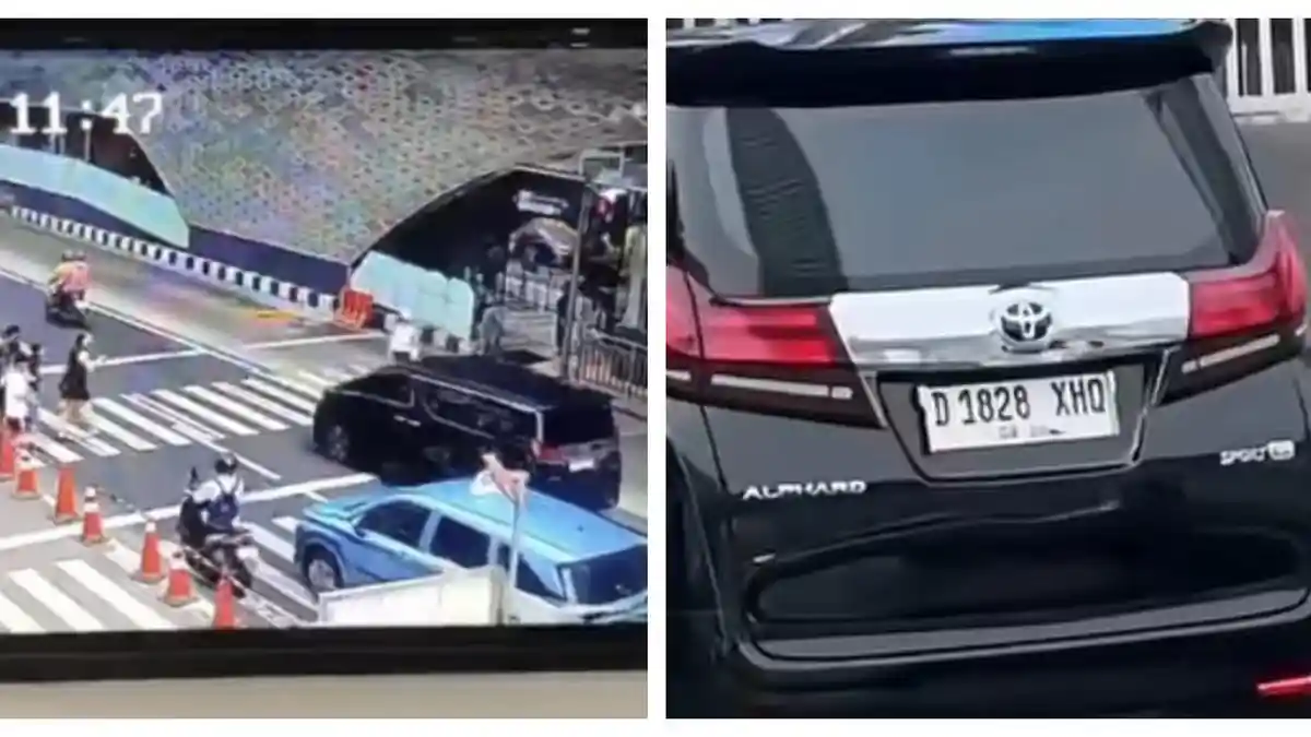 Mobil Toyota Alphard viral yang melanggar marka dan menggunakan pelat nomor palsu di Bundaran HI