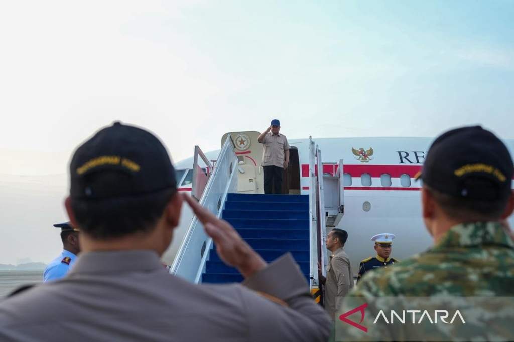 Presiden Prabowo Subianto bertolak ke Gorontalo untuk menghadiri Pekan Nasional Petani dan Nelayan XVII