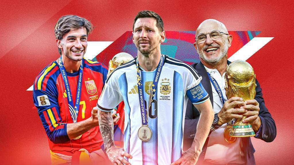 Pemain Spanyol merayakan kemenangan atas Argentina di final Piala Dunia 2026