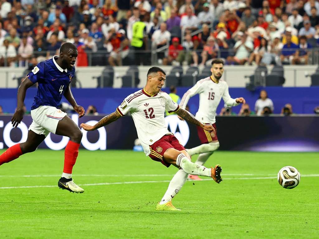 Pemain Timnas Spanyol merayakan kemenangan 2-0 atas Prancis di semifinal Piala Dunia 2026