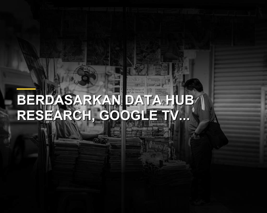 Tampilan antarmuka Google TV dengan deretan aplikasi dan rekomendasi konten