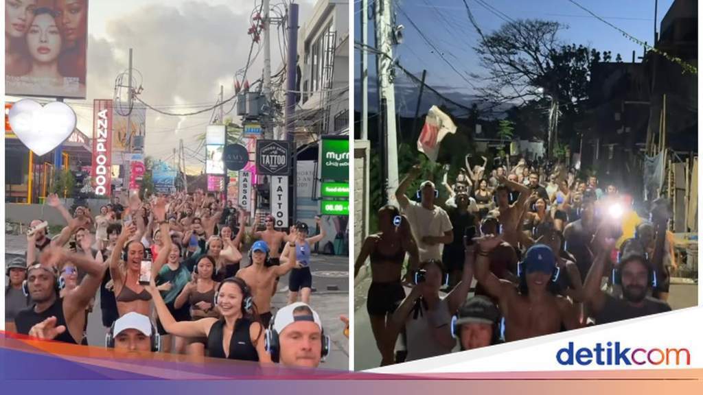 Suasana kegiatan komunitas lari WNA di Bali yang diduga menolak WNI