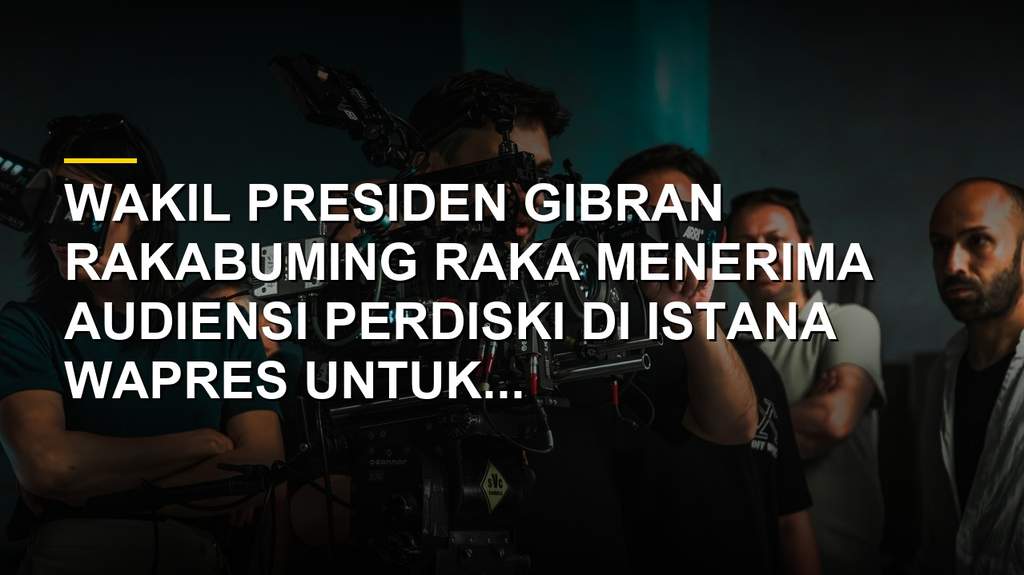 Wakil Presiden Gibran Rakabuming Raka menerima audiensi PERDISKI di Istana Wapres Jakarta