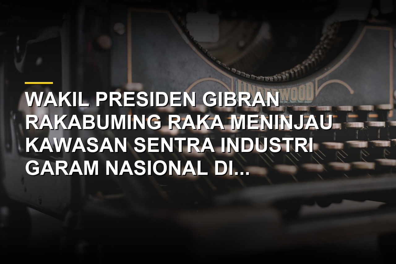 Wakil Presiden Gibran Rakabuming Raka meninjau Kawasan Sentra Industri Garam Nasional di Rote Ndao