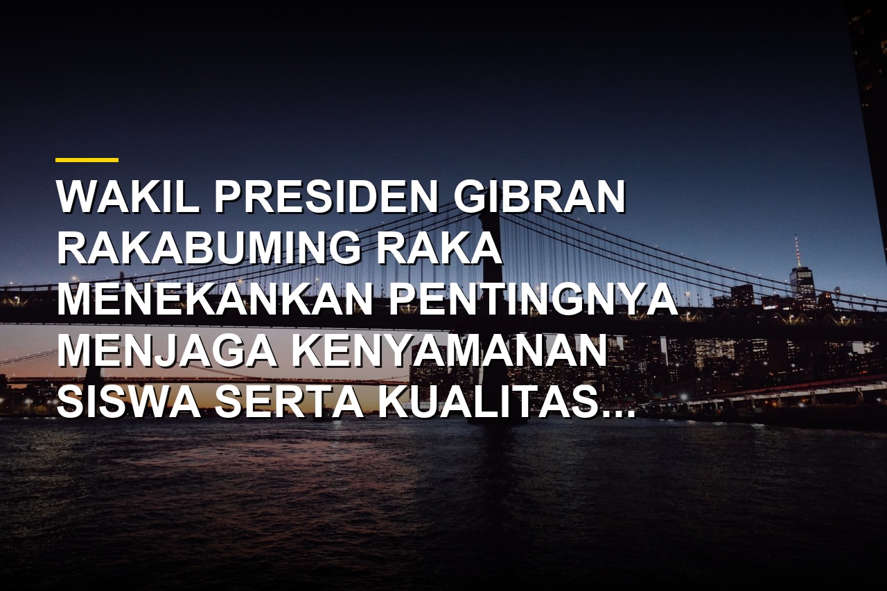 Wakil Presiden Gibran Rakabuming Raka saat meninjau Sekolah Rakyat Terintegrasi di Lampung