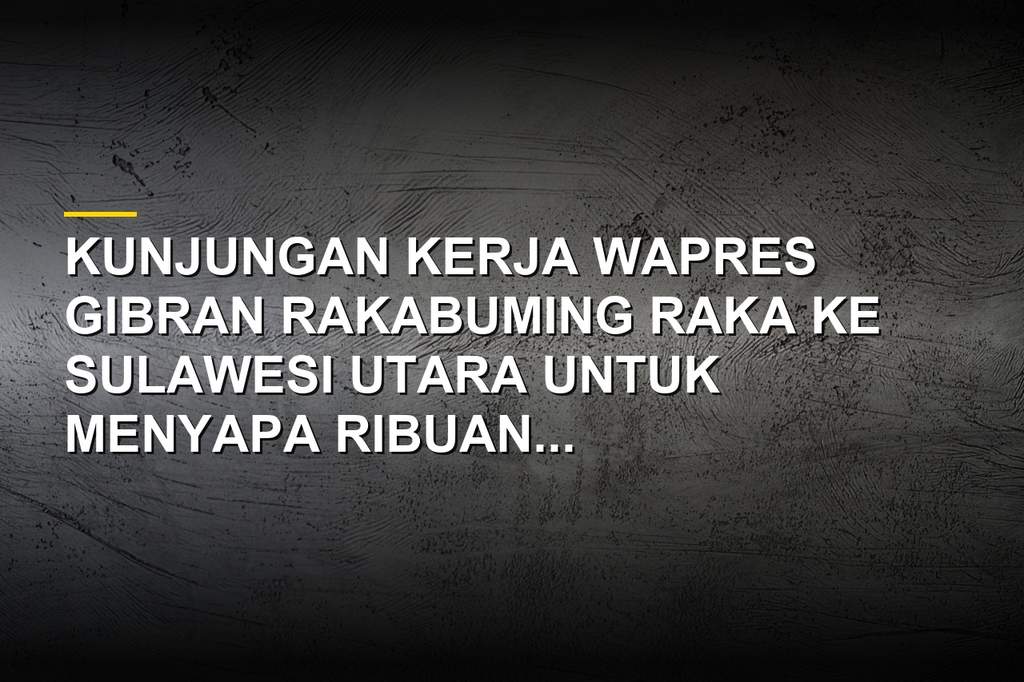 Wapres Gibran Rakabuming Raka saat mengunjungi perkemahan pemuda remaja GPdI di Sulawesi Utara