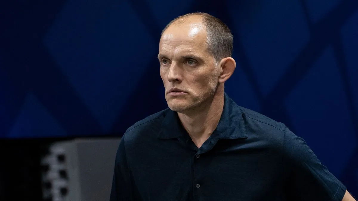 Ekspresi bek Chelsea Reece James saat membela Timnas Inggris di bawah asuhan Thomas Tuchel